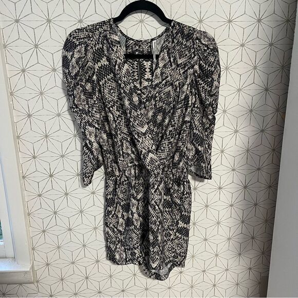 Amanda Uprichard Annika Snake Print Romper - Picture 2 of 6